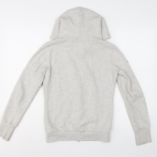 Superdry Women Grey S Full Zip Hooded Logo Fleece Hoodie
