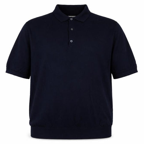 Autograph Men's Navy 3XL Merino Wool Short Sleeve Henley Jumper