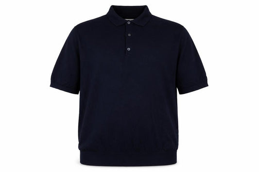 Autograph Men's Navy 3XL Merino Wool Short Sleeve Henley Jumper