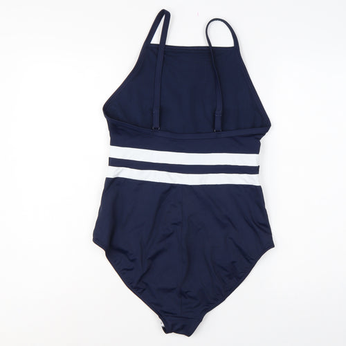Marks and Spencer Women’s Blue UK 16 Nautical Stripe One Piece Swimsuit
