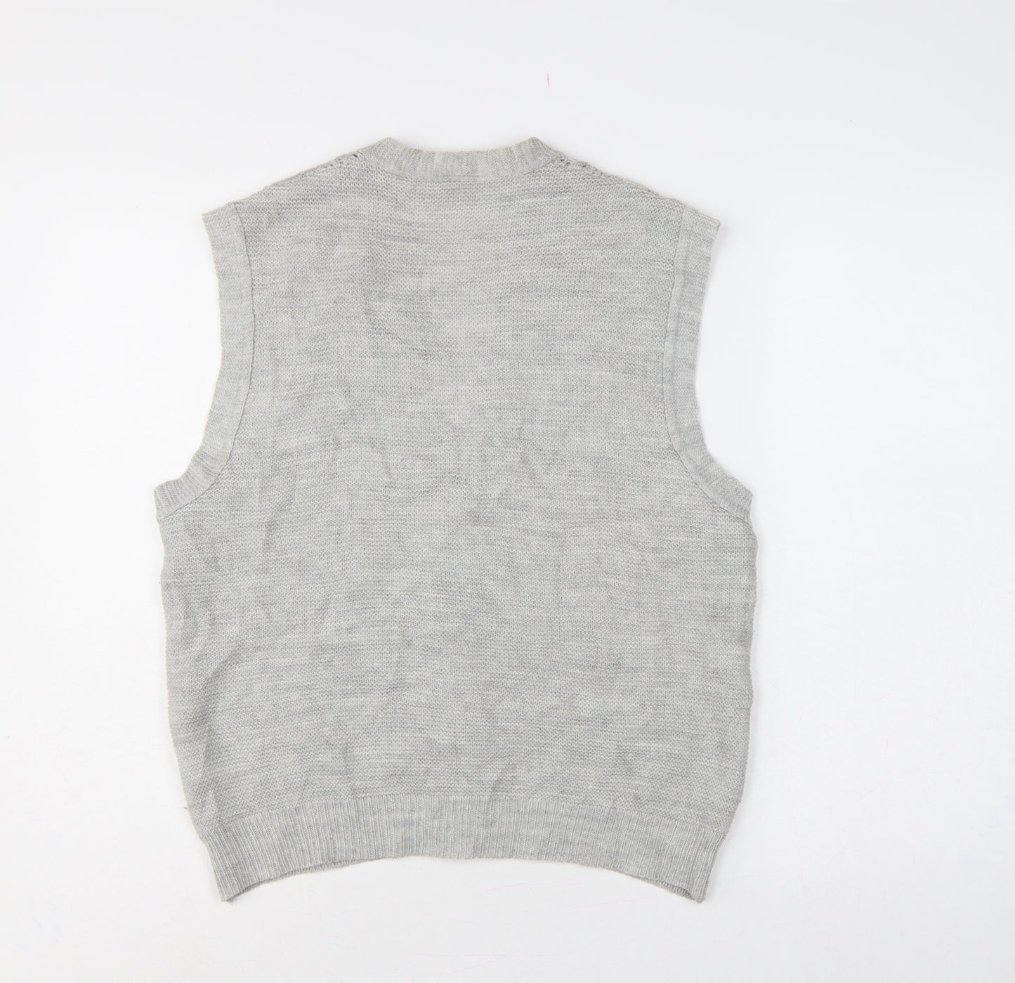 BHS Women Grey Size 18 Sleeveless V-Neck Knit Button Cardigan Vest