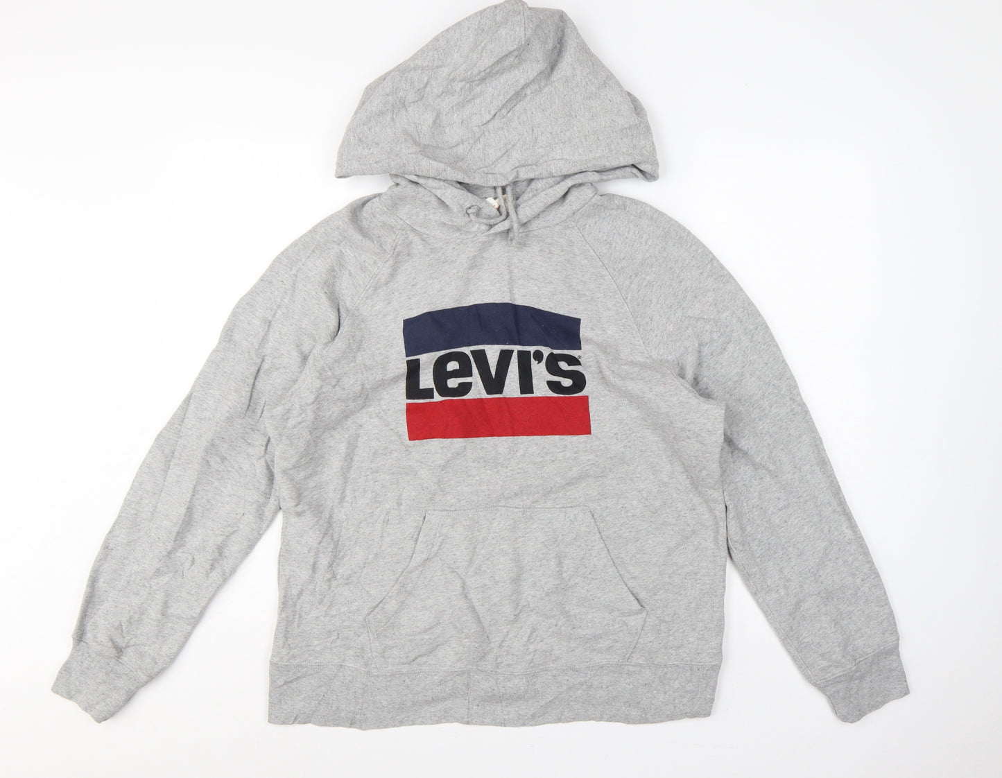 Levi's Men Grey M Pullover Hoodie Logo Graphic Cotton