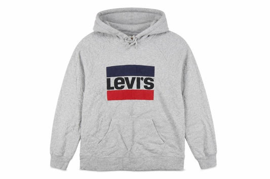 Levi's Men Grey M Pullover Hoodie Logo Graphic Cotton