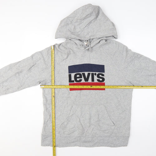 Levi's Men Grey M Pullover Hoodie Logo Graphic Cotton