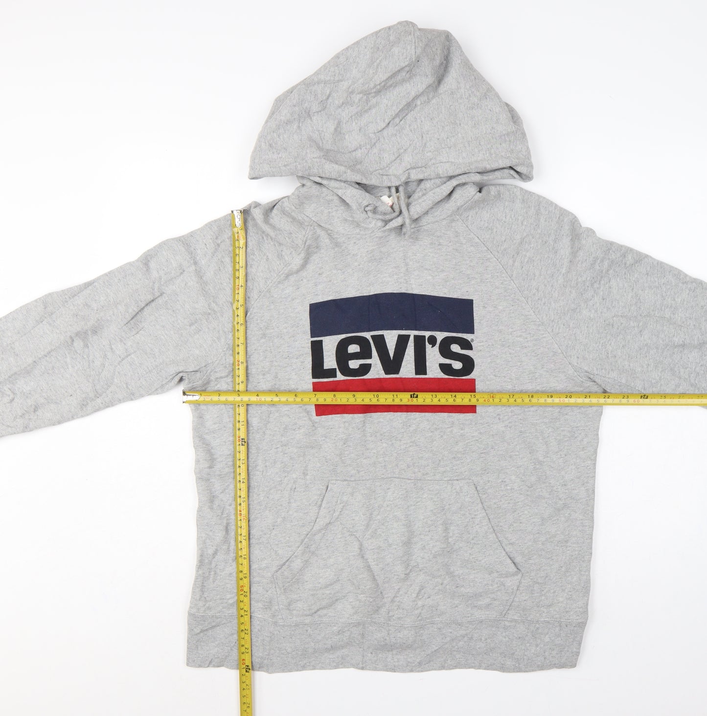 Levi's Men Grey M Pullover Hoodie Logo Graphic Cotton