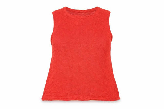 Marks and Spencer Women Red M Sleeveless Knit Tank Top Round Neck