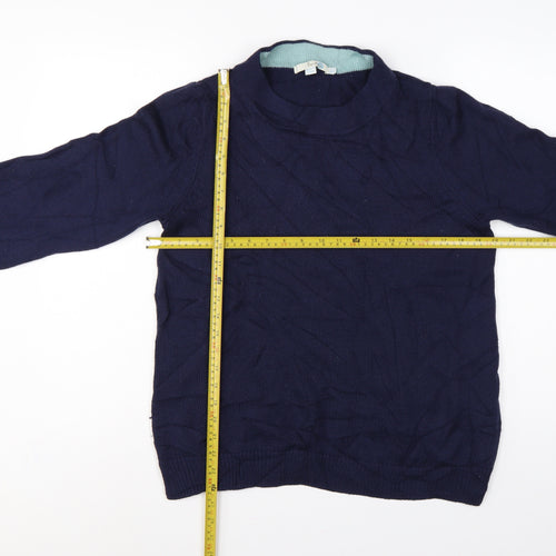 Boden Women’s Blue UK 16 Cable Knit 100% Wool Round Neck Jumper
