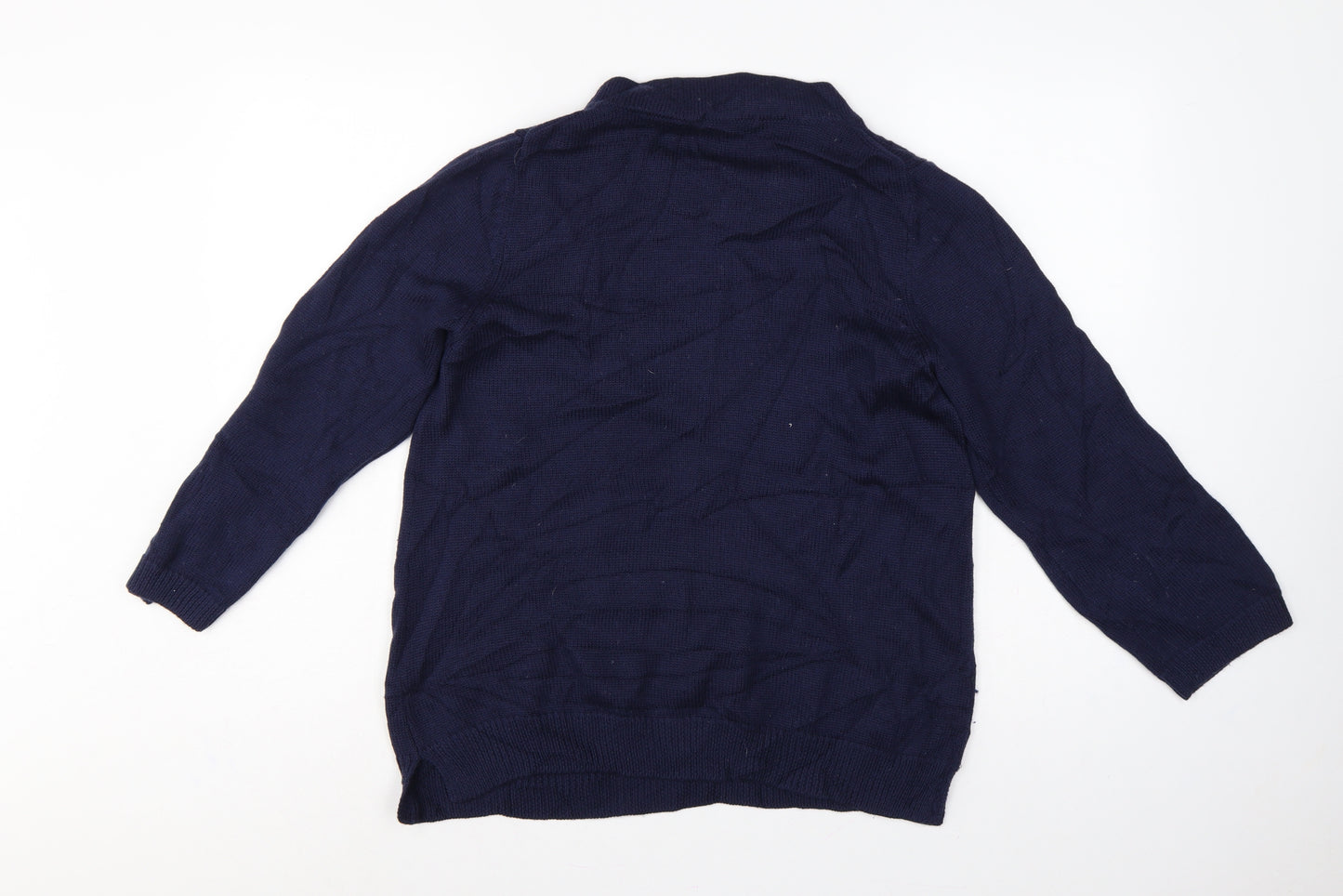 Boden Women’s Blue UK 16 Cable Knit 100% Wool Round Neck Jumper