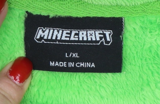 Minecraft Men’s Green L/XL Hooded Fleece Pyjama Top Primark