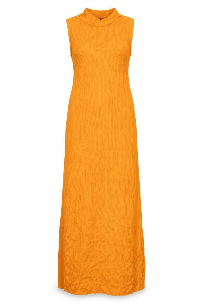 PrettyLittleThing Women Orange S Ribbed Knit Maxi Bodycon Dress