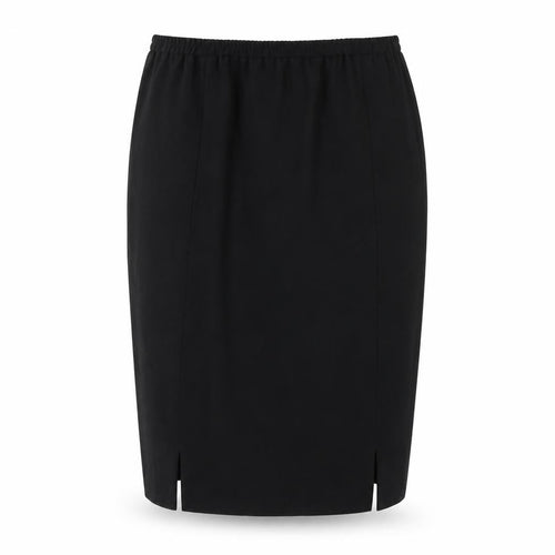 Frank Usher Women Black UK 16 Long Pencil Skirt Elastic Waist Slit