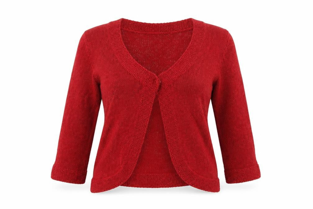 Per Una Women’s Red Size 12 Open Knit Long Sleeve Cardigan