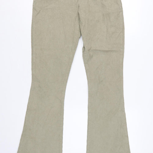 ASOS Design Women Green Tall UK 10 Corduroy Flared Trousers
