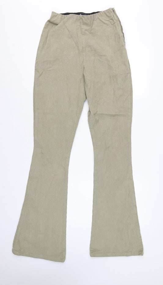 ASOS Design Women Green Tall UK 10 Corduroy Flared Trousers