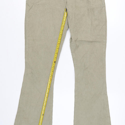 ASOS Design Women Green Tall UK 10 Corduroy Flared Trousers