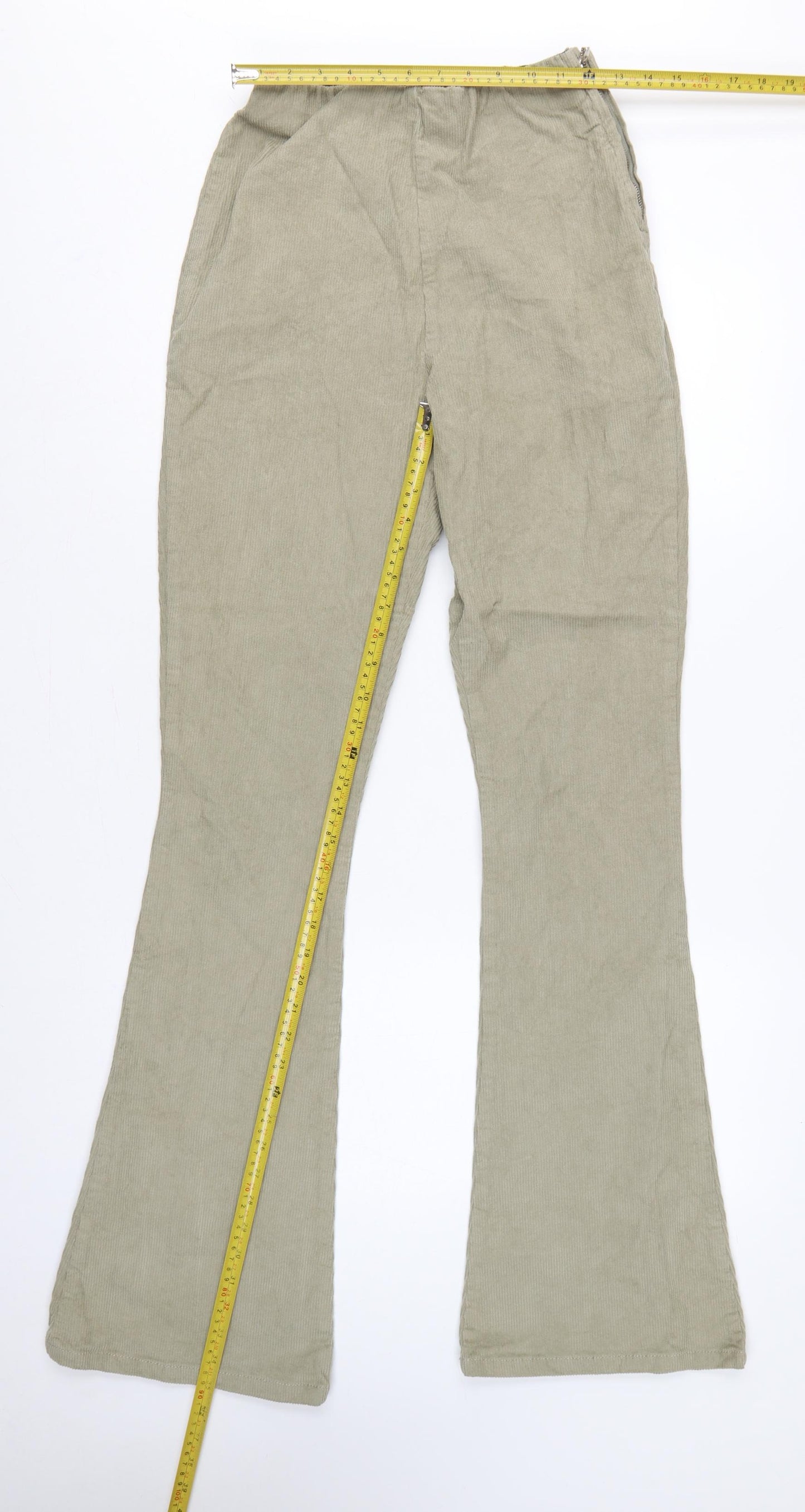 ASOS Design Women Green Tall UK 10 Corduroy Flared Trousers