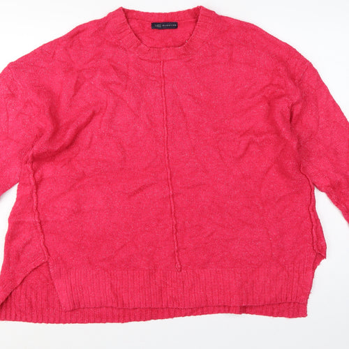 Marks and Spencer Women Red XL Crew Neck Knit Pullover Jumper