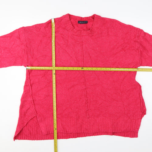 Marks and Spencer Women Red XL Crew Neck Knit Pullover Jumper