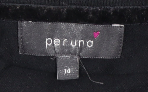 Per Una Women’s Black UK 14 Lace Beaded Button Cardigan 3/4 Sleeve