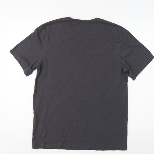 BOSS Mens Black L Logo Cotton Crew Neck Short Sleeve T-Shirt