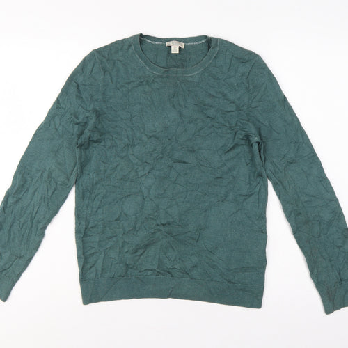Gap Women's Green L 100% Merino Wool Crew Neck Fine Knit Pullover