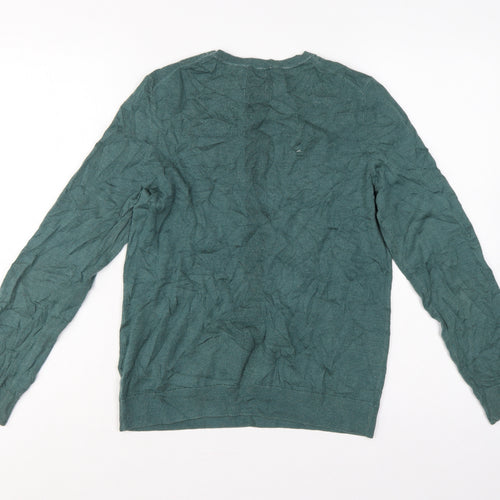Gap Women's Green L 100% Merino Wool Crew Neck Fine Knit Pullover