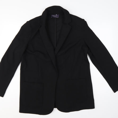 Marks and Spencer Women Black UK 14 Relaxed Fit Stretch Blazer