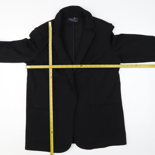 Marks and Spencer Women Black UK 14 Relaxed Fit Stretch Blazer