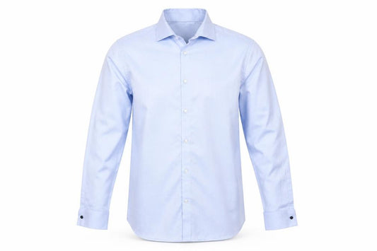 Marks and Spencer Men Blue L 17in Slim Herringbone Cotton Dress Shirt