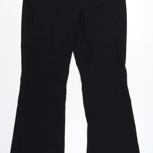 Marks & Spencer Women Black UK 16 Long Flared Dress Trousers