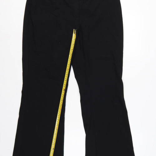 Marks & Spencer Women Black UK 16 Long Flared Dress Trousers