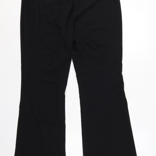 Marks & Spencer Women Black UK 16 Long Flared Dress Trousers