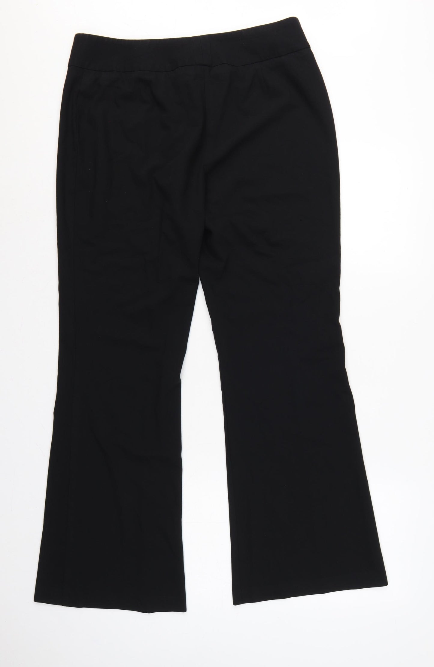 Marks & Spencer Women Black UK 16 Long Flared Dress Trousers