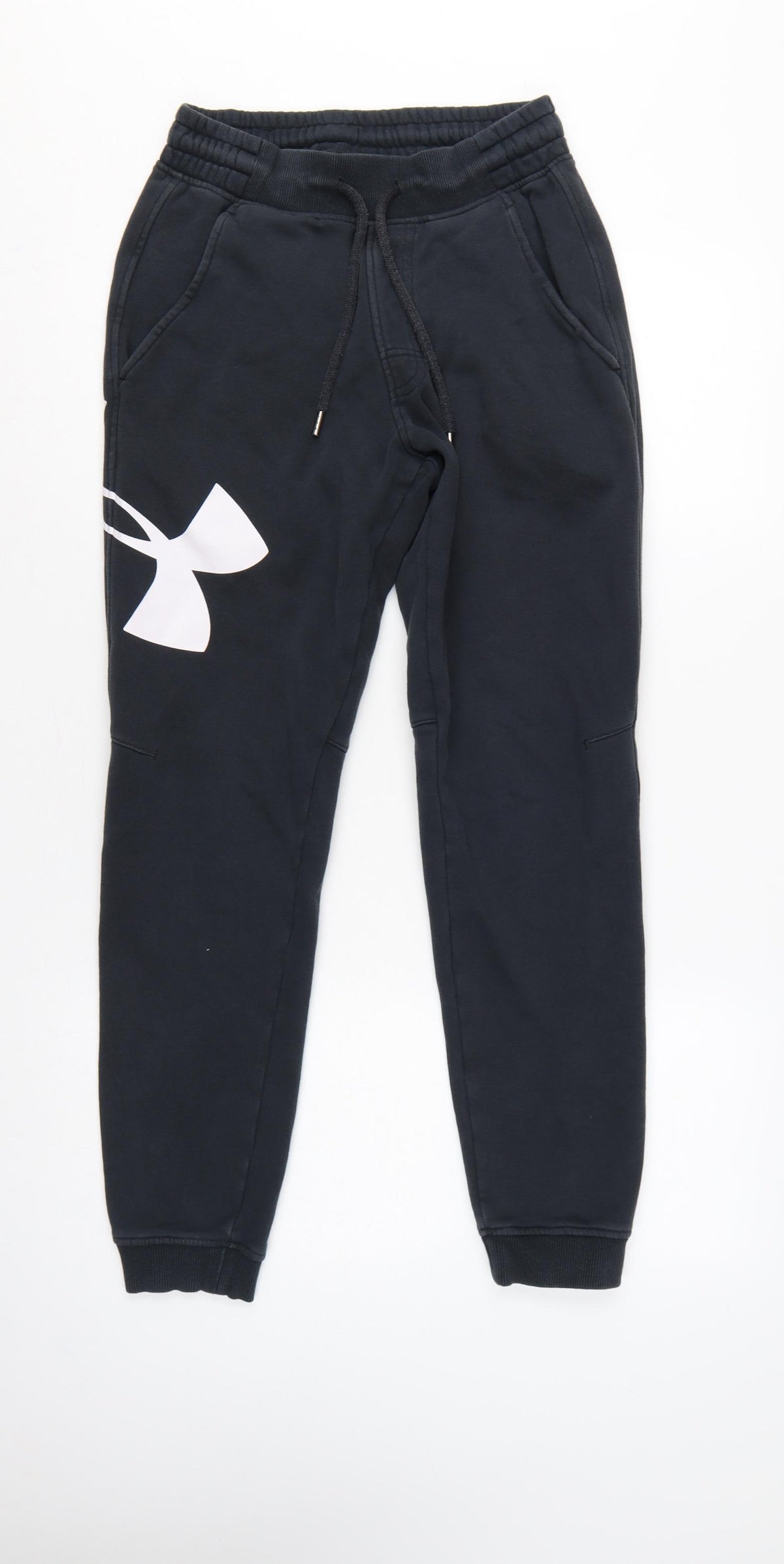 Back view of Under Armour Men’s Black S ColdGear Fitted Logo Jogger Sweatpants