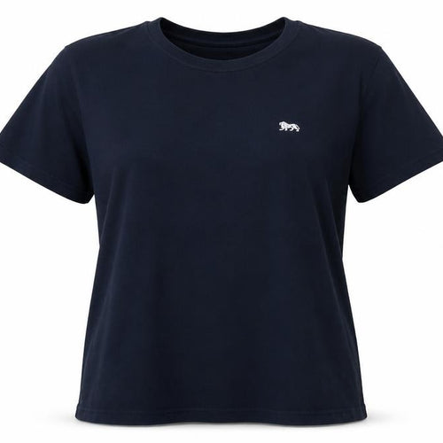 Lonsdale Women’s Blue L Basic Cotton Stretch Lion Logo T-Shirt