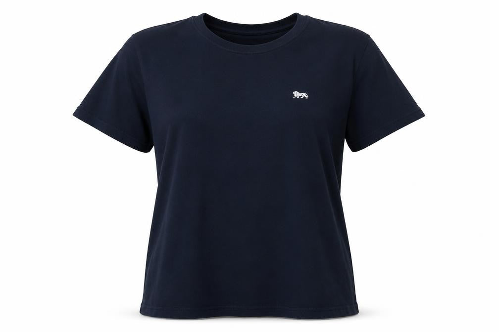 Lonsdale Women’s Blue L Basic Cotton Stretch Lion Logo T-Shirt