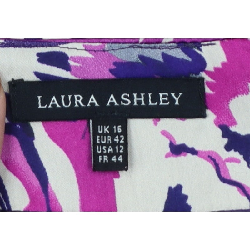 Laura Ashley Women Purple Floral UK 16 Knee Length Sheath Dress