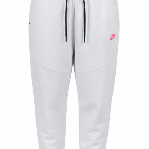 Nike Women Grey Pink Logo Tech Fleece Jogger Trousers L