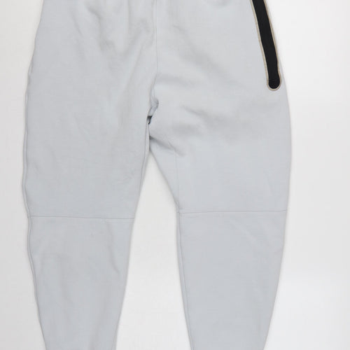 Nike Women Grey Pink Logo Tech Fleece Jogger Trousers L