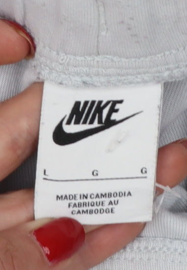 Nike Women Grey Pink Logo Tech Fleece Jogger Trousers L