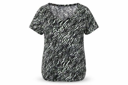 Marks & Spencer Women Green Animal Print Size 14 Wrap V-Neck Top