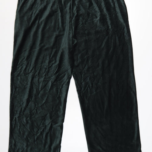 Marks & Spencer Women Green Size 22 Wide Leg Velour Joggers