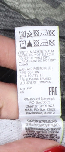 Marks and Spencer Women's Green Camo UK 14 Regular Jegging Jeans Stretch