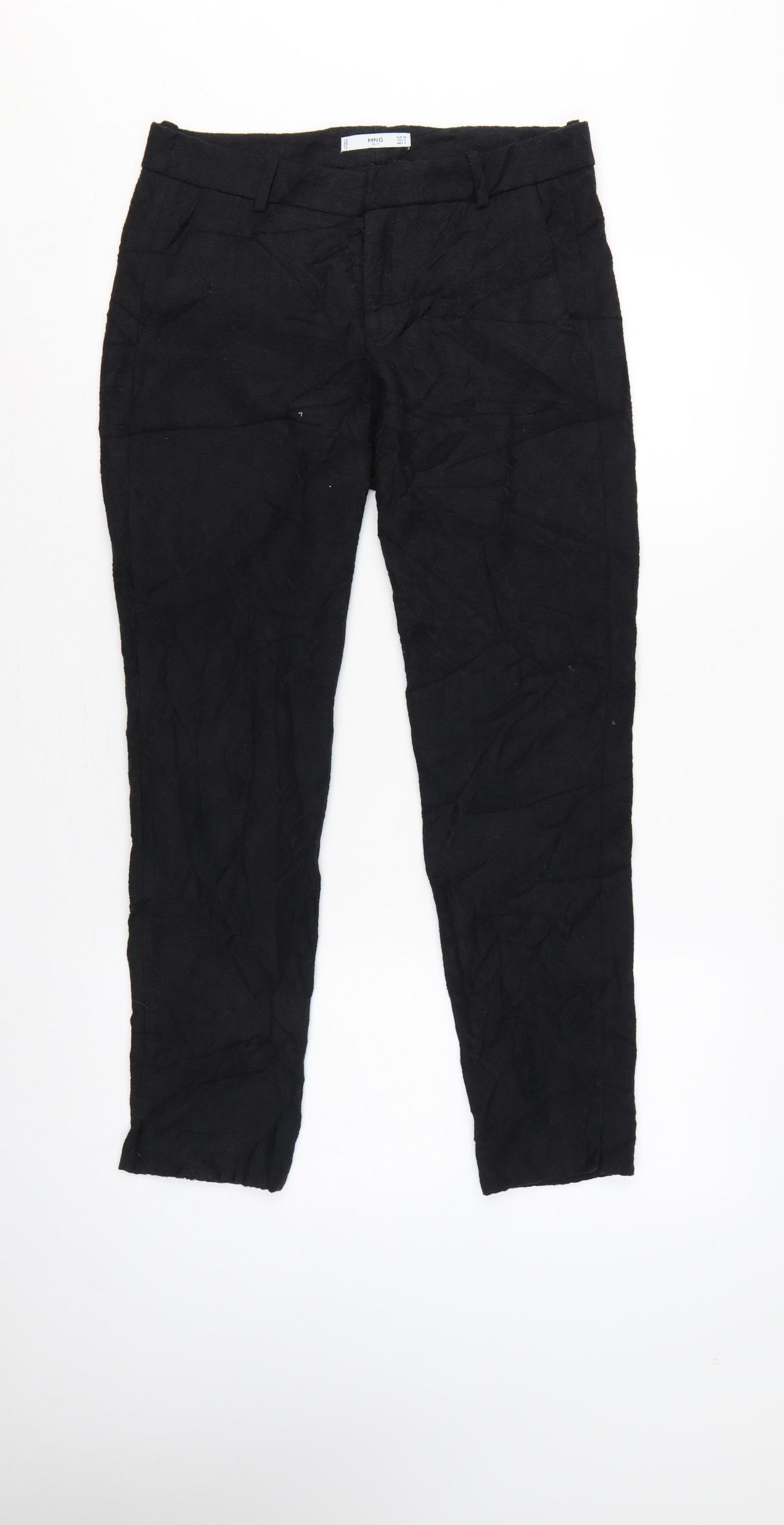Mango Women Black UK 8 Slim Skinny Suit Trousers Pockets