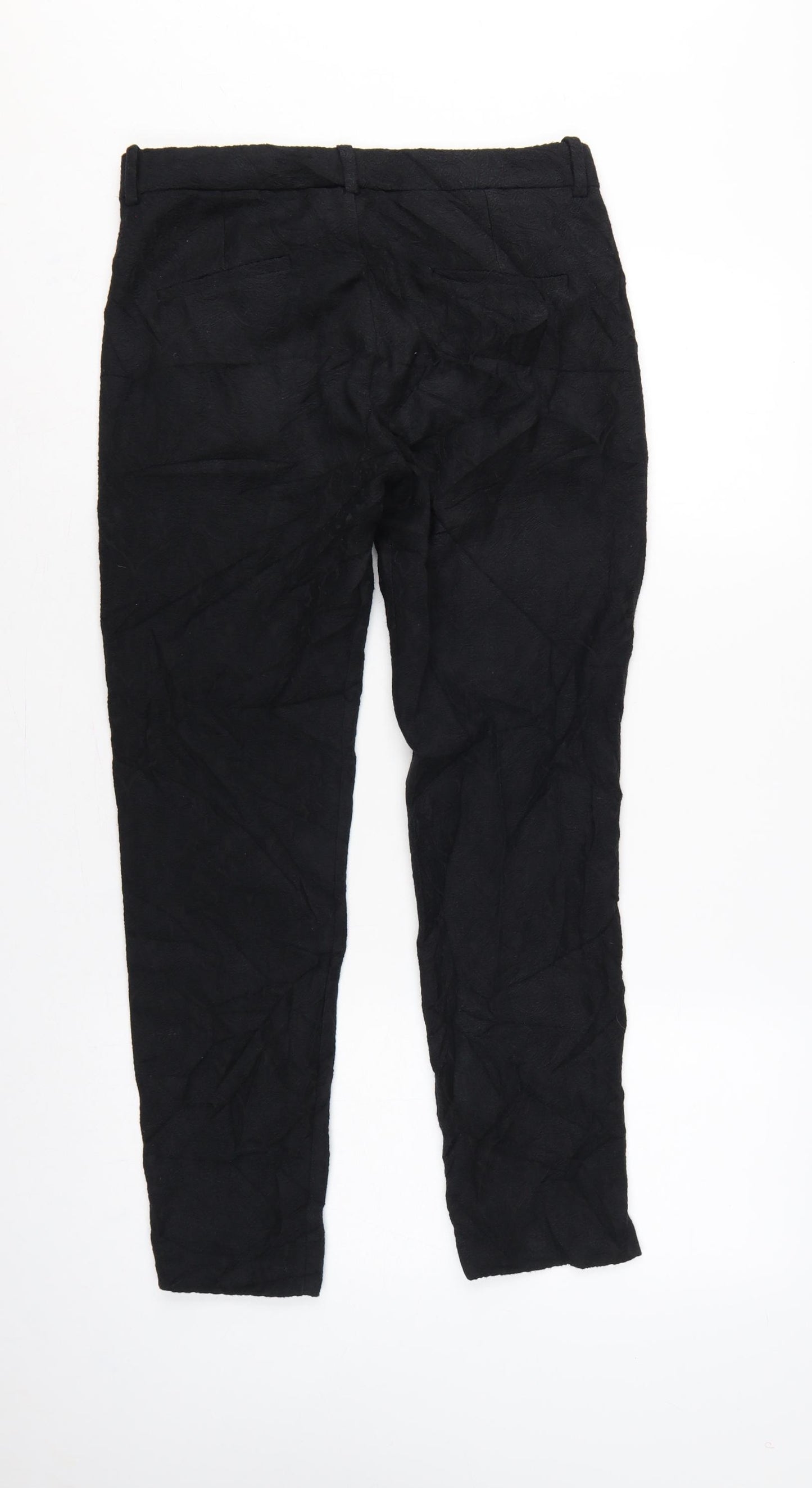 Mango Women Black UK 8 Slim Skinny Suit Trousers Pockets