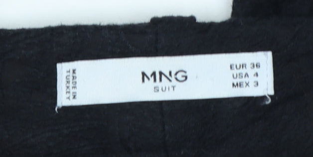 Mango Women Black UK 8 Slim Skinny Suit Trousers Pockets