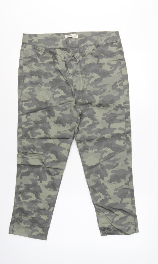 Marks & Spencer Women Green Camo UK 14 Slim Stretch Jeggings