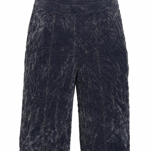 M&S Womens Blue Glitter Wide-Leg Cropped Trousers UK 22 Regular