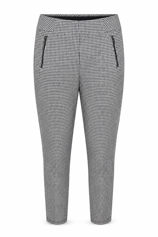 Marks and Spencer Women Black Check Zip Pocket Leggings UK 12 Short