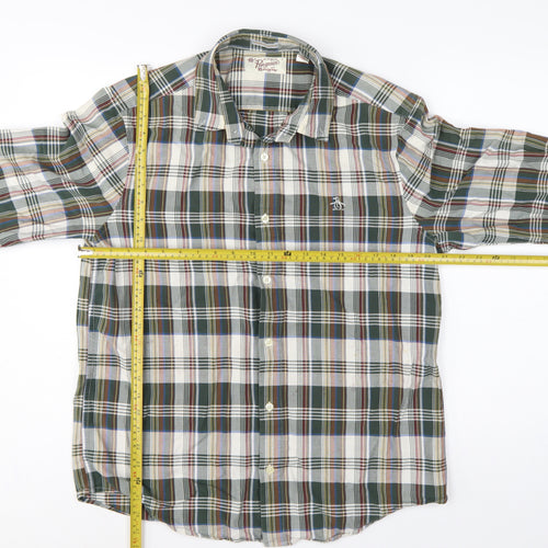 Original Penguin Men’s L Multicoloured Plaid Slim Fit Long Sleeve Shirt